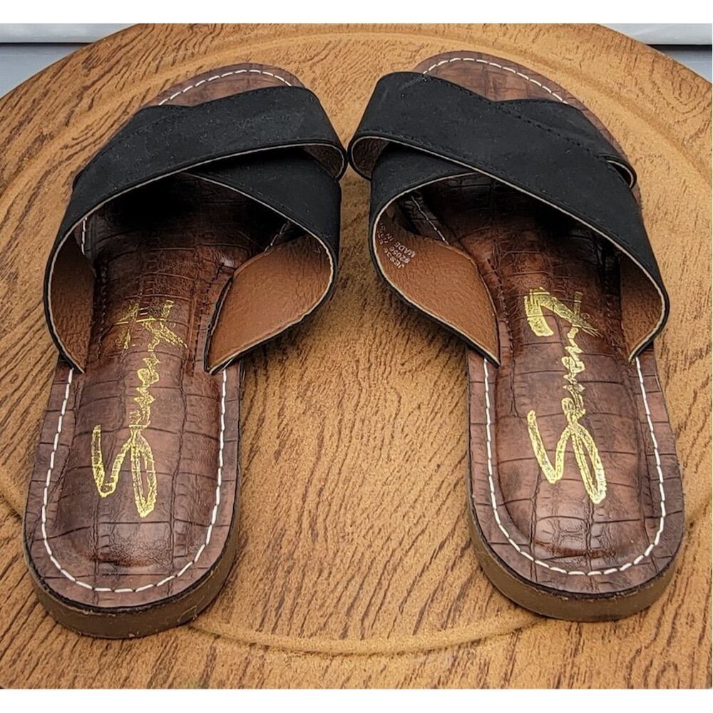 Seven7 Jesse Sandal Slides  Criss-Cross Strap Black Women's Size 7 - Picture 6 of 10